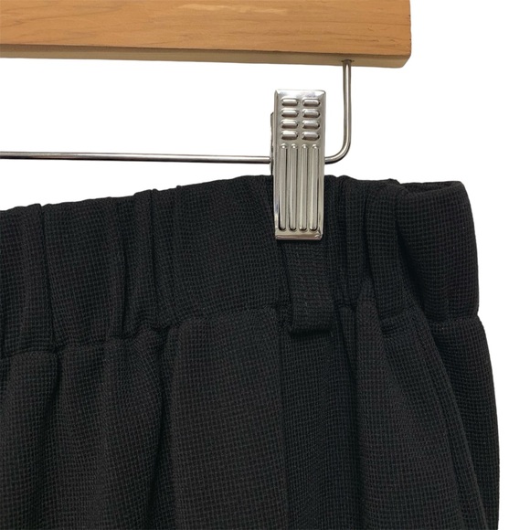 Halara High Waisted Wide Leg Pants Size XL Tall Waffle Fabric Pleated Black - Picture 14 of 16